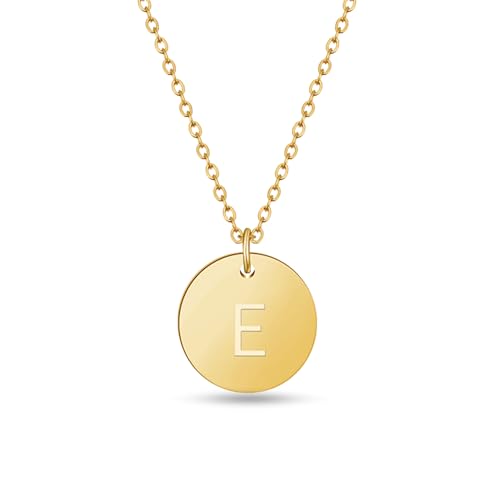 GD GOOD.designs Kette mit Buchstabe E Gold 18 Karat - Wasserfest I Goldkette für Damen mit A-Z Anhänger I Initial Buchstabenkette - Valentinstag-Geschenk für Sie und Ihn von GD GOOD.designs