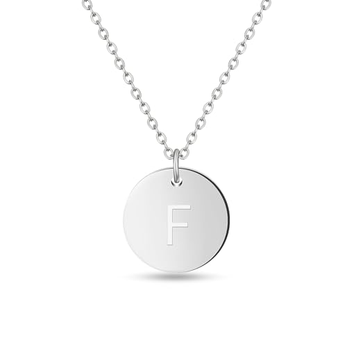 Initialen Halskette Frauen Mädchen mit Gravur F Felicitas Finja Fiona Franziska Freya Frieda Fabian Fabio Felix Ferdinand Finley Finn Florian Frank Franz - Valentinstag-Geschenk für Sie und Ihn von GD GOOD.designs