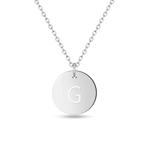 Initialen Halskette Frauen Mädchen mit Gravur G Gabriele Galadriel Gerda Gina Gisela Greta Gabriel Georg Gerd Gerhard Gero Guido Gunnar Gustav Günther - Valentinstag-Geschenk für Sie und Ihn von GD GOOD.designs