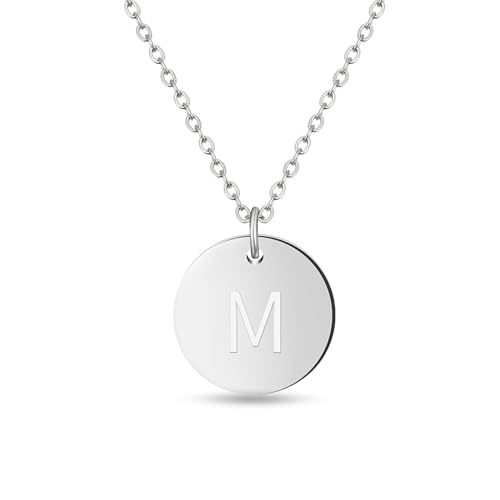 GD GOOD.designs Initialen Halskette Frauen Mädchen mit Gravur M Maike Mara Maren Marie Mariella Melanie Melina Melissa Miriam Mona Manuel Marcel Marco Mario Marius Markus Martin Maximilian Moritz von GD GOOD.designs