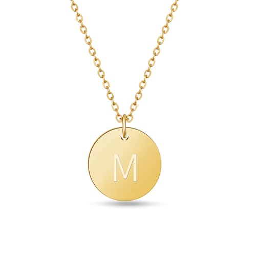 Initialen Halskette Frauen Mädchen mit Gravur M Maren Marie Melanie Melissa Michelle Miriam Mona Manuel Marcel Marco Mario Marius Markus Max Michael Moritz - Valentinstag-Geschenk für Sie und Ihn von GD GOOD.designs