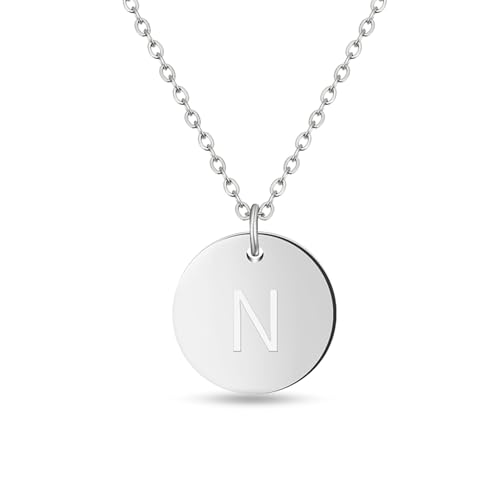 Initialen Halskette Frauen Mädchen mit Gravur N Nemo Neo Nevio Nick Nico Nicolas Nikita Niklas Nils Noah Noel Norbert Nadine Nancy Naomi Natalie NELA Nele Nelly Nevaeh Nicole Nike von GD GOOD.designs