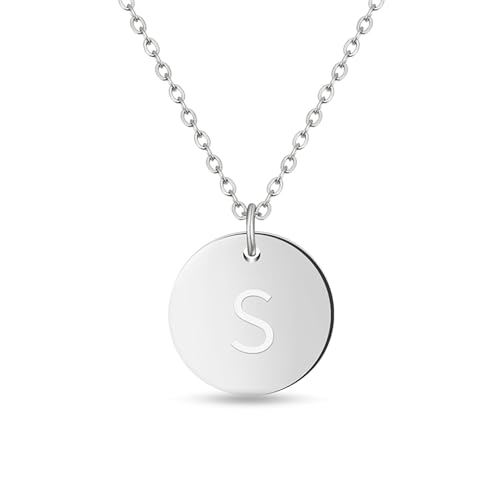 Initialen Halskette Frauen Mädchen mit Gravur S Sophia Sarah Sara Selina Sina Samira Samantha Saskia Simon Samuel Sebastian Stefan Sven Sascha Stephan Steffen - Valentinstag-Geschenk für Sie und Ihn von GD GOOD.designs