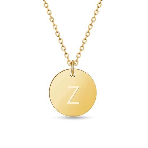 GD GOOD.designs EST. 2015 Kette mit Buchstabe Z Gold 18 Karat - Wasserfest I Goldkette für Damen mit A-Z Anhänger I Initial Buchstabenkette von GD GOOD.designs EST. 2015