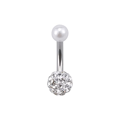 GD GOOD.designs EST. 2015 Bauchnabelpiercing Chirurgenstahl 316L Silber - Wasserfest I Echter Damen Kristall Piercing Bauchnabel I Echtschmuck Nabelpiercing von GD GOOD.designs EST. 2015