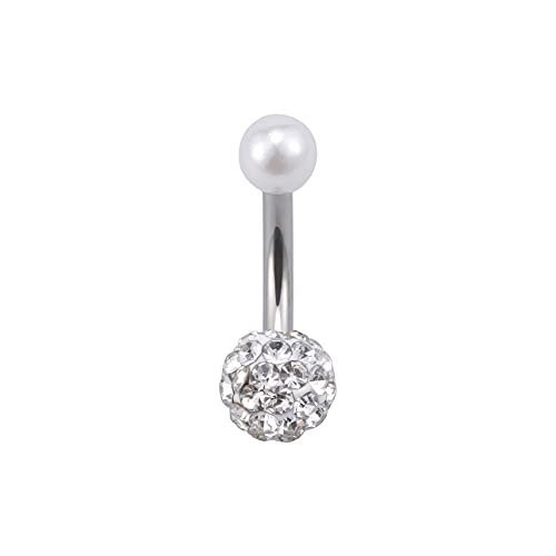 GD GOOD.designs Bauchnabelpiercing Chirurgenstahl 316L Silber - Wasserfest I Echter Damen Kristall Piercing Bauchnabel I Echtschmuck Nabelpiercing von GD GOOD.designs