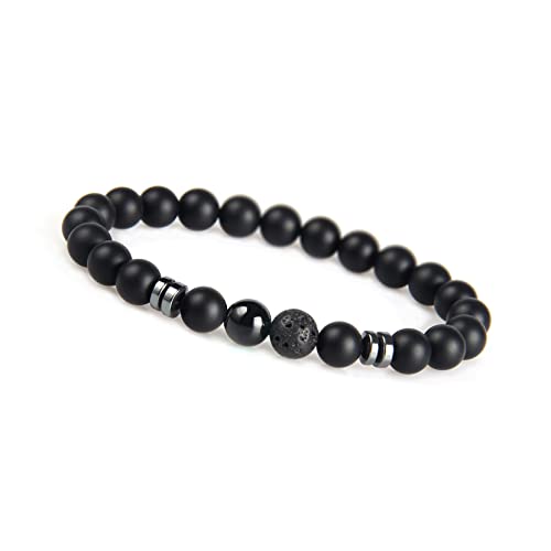 GD GOOD.designs Chakra Perlenarmband aus Onyx Natursteinperlen I Kugelarmband mit schwarzer Perle I Armband Männer (Schwarz) von GD GOOD.designs