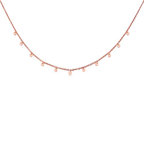 GD GOOD.designs EST. 2015 Kette mit Coin Plättchen Roségold - Wasserfest I Boho Halskette für Damen mit 11 runden Anhängern I Plättchenkette mit 18 Karat Vergoldung von GD GOOD.designs EST. 2015