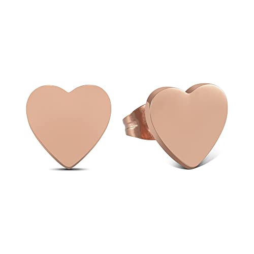 Ohrstecker Herz Rosegold für Damen mit 18K Vergoldung - inkl Geschenkbox I goldene Herzen Ohrringe von GD GOOD.designs EST. 2015