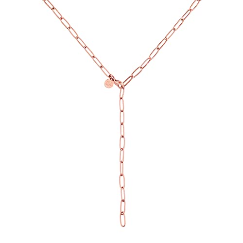 GD GOOD.designs EST. 2015 Gliederkette Roségold Damen - Wasserfeste Y Kette I Verstellbare Ankerkette aus Edelstahl I Vergoldete Frauen Halskette von GD GOOD.designs EST. 2015