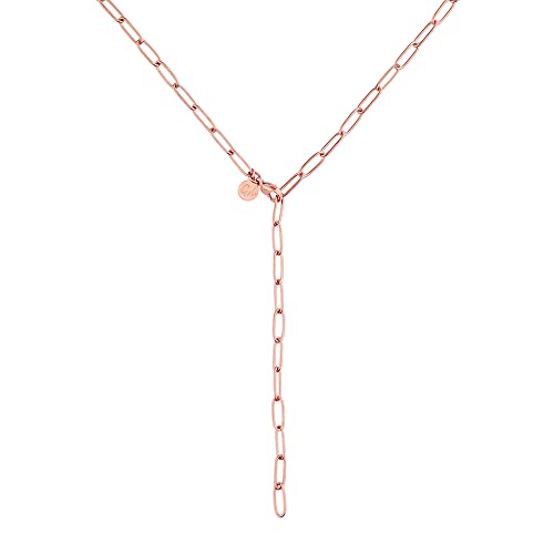 GD GOOD.designs Gliederkette Roségold Damen - Wasserfeste Y Kette I Verstellbare Ankerkette aus Edelstahl I Vergoldete Frauen Halskette von GD GOOD.designs