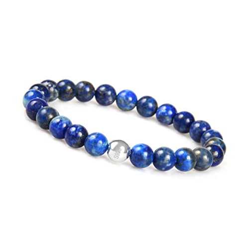 GD GOOD.designs Lapislazuli Armband mit 925 Echtsilber Perle I Dunkelblaues Kugelarmband für Damen und Herren GD GOOD.designs Lapislazuli Armband mit 925 Echtsilber Perle I Dunkelblaues Kugelarmband für Damen und Herren von GD GOOD.designs