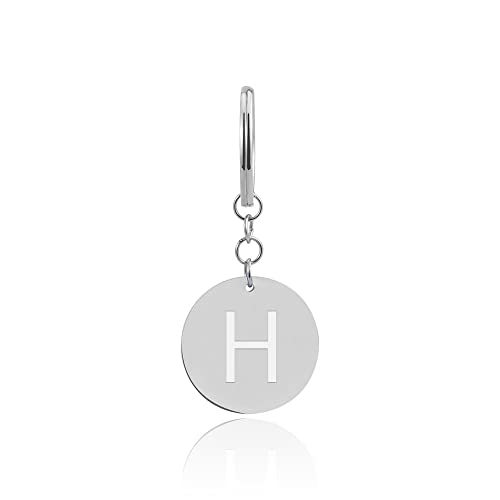 GD GOOD.designs Schlüsselanhänger Buchstabe H mit Einkaufswagenchip - Personalisierter Anhänger mit Gravur - Einkaufswagenchip aus Edelstahl Silber - Valentinstag-Geschenk für Sie und Ihn von GD GOOD.designs
