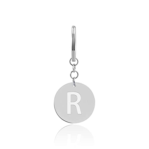 GD GOOD.designs Schlüsselanhänger Buchstabe R mit Einkaufswagenchip - Personalisierter Anhänger mit Gravur - Einkaufswagenchip aus Edelstahl Silber - Valentinstag-Geschenk für Sie und Ihn von GD GOOD.designs