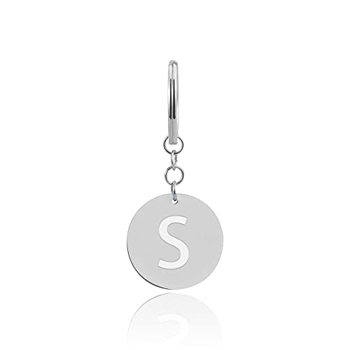 GD GOOD.designs Schlüsselanhänger Buchstabe S mit Einkaufswagenchip - Personalisierter Anhänger mit Gravur - Einkaufswagenchip aus Edelstahl Silber - Valentinstag-Geschenk für Sie und Ihn von GD GOOD.designs