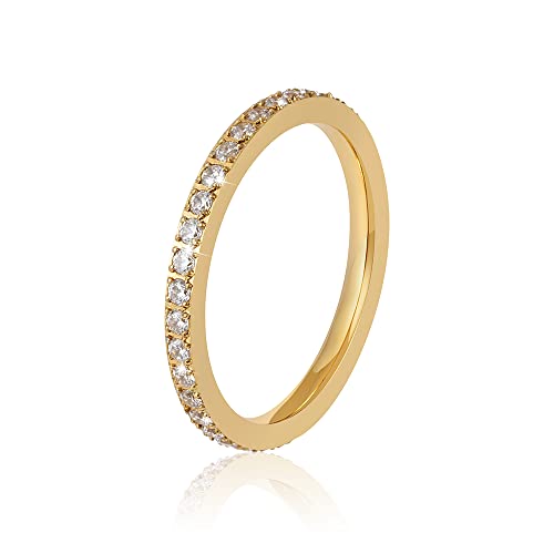 GD GOOD.designs EST. 2015 Zirkonia Ring für Damen I Verlobungsring Gold Größe 52 von GD GOOD.designs EST. 2015