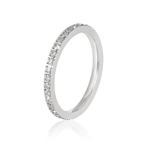 GD GOOD.designs Zirkonia Ring für Damen I Verlobungsring Silber Größe 52 von GD GOOD.designs