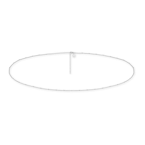 Bauchkette silber - verstellbare Kette mit kleinen Perlen Dots (78-93cm) I Wasserfeste Körperkette für Damen I Hautverträgliche Body Chain von GD GOOD.designs