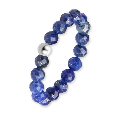 GD GOOD.designs Anti Stress Ring aus Lapislazuli Naturstein Perlen für Damen - Elastische Anxiety Rings - Fidget Ringe I Ringgröße 52-60 von GD GOOD.designs