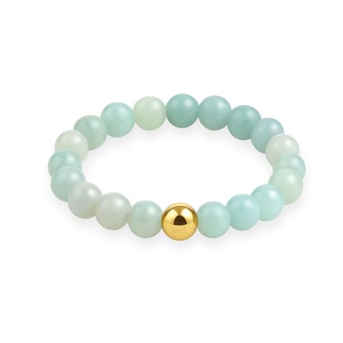 GD GOOD.designs Anti Stress Ring aus Naturstein Perlen | Elastische Amazonit Perlenringe Damen mit vergoldeter S925 Perle | Wasserfeste Anxiety Rings - Ringgröße 54-60 GD GOOD.designs Anti Stress Ring aus Naturstein Perlen | Elastische Amazonit Perlenringe Damen mit vergoldeter S925 Perle | Wasserfeste Anxiety Rings - Ringgröße 54-60 von GD GOOD.designs