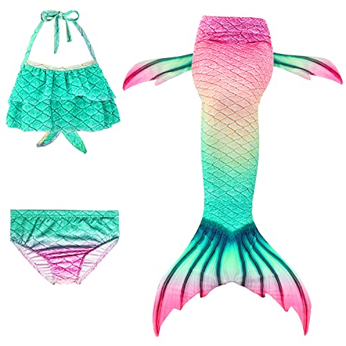 GD-SJK Lässige Badebekleidung für Mädchen, Bikini-Badeanzug, 3-teiliges Set für Kinder, Mädchen, Cosplay (#2,140cm) von GD-SJK
