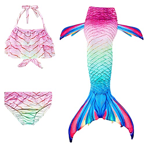 GD-SJK Lässige Badebekleidung für Mädchen, Bikini-Badeanzug, 3-teiliges Set für Kinder, Mädchen, Cosplay (#3,130cm) von GD-SJK