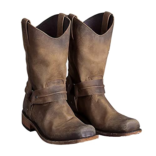 GDAFF Herren Cowboystiefel Western Cowboy Style PU Leder Hohe Stiefel Brown GDAFF Herren Cowboystiefel Western Cowboy Style PU Leder Hohe Stiefel Brown von GDAFF