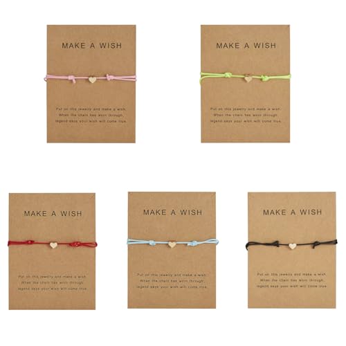 GDBAIXIMY Herz String Armbänder Rot Nylonschnur Handgemachte Charm Armband Set 10 Stück Unisex von GDBAIXIMY