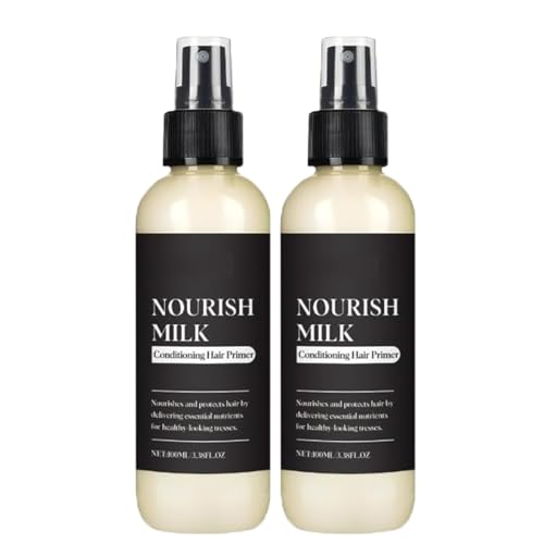 Nourish Milk Conditioning Haargrundierung, Leave-In-Conditioner-Spray, verbessert trockenes oder krauses Haar mit Milchproteinen, geeignet für alle Haartypen von GDBTJIMH