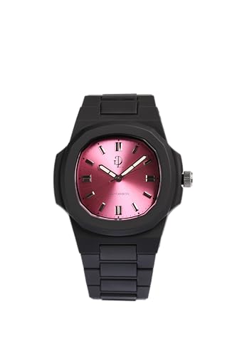 GDL GIOVANNI DE LUCA Elegante Armbanduhr Damen und Herren mit Polycarbonat-Gehäuse 40,5 × 8,8 mm, rosafarbenes Zifferblatt, schwarzes Armband und Quarzwerk GDL GIOVANNI DE LUCA Elegante Armbanduhr Damen und Herren mit Polycarbonat-Gehäuse 40,5 × 8,8 mm, rosafarbenes Zifferblatt, schwarzes Armband und Quarzwerk von GDL GIOVANNI DE LUCA