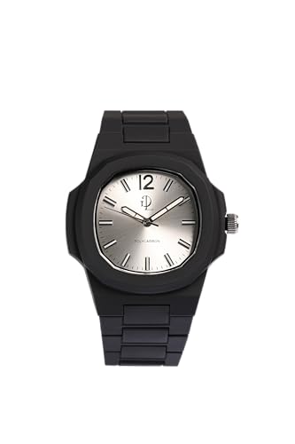 GDL GIOVANNI DE LUCA Elegante Armbanduhr Damen und Herren mit Polycarbonat-Gehäuse 40,5 × 8,8 mm, silberfarbenes Zifferblatt, schwarzes Armband und Quarzwerk GDL GIOVANNI DE LUCA Elegante Armbanduhr Damen und Herren mit Polycarbonat-Gehäuse 40,5 × 8,8 mm, silberfarbenes Zifferblatt, schwarzes Armband und Quarzwerk von GDL GIOVANNI DE LUCA