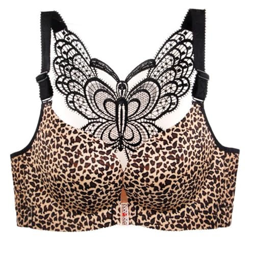 GDNIA Damen Front Verschluss Spitze Butterfly BH Schöner Rücken Push Up Nicht gepolsterter drahtloser Bralette-BH von GDNIA