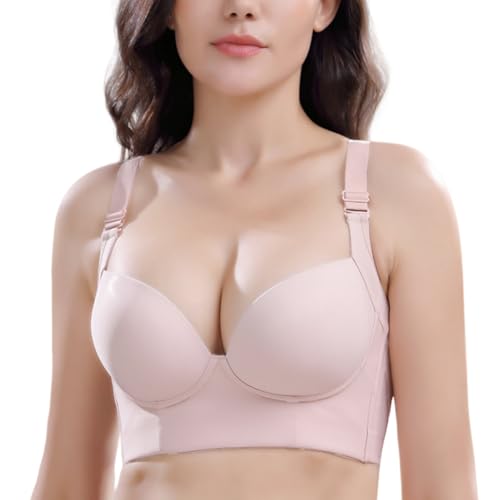 GDNIA Damen-Sculpting-Uplift-BH, modischer, tiefer Körbchen-Nahtloser BH, volle Abdeckung, versteckt Fett, glatt, Push-up-BH in Übergröße von GDNIA