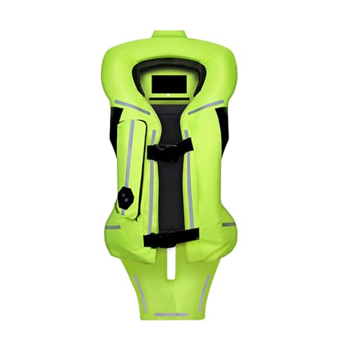 GDNKP Airbag Weste Motorrad Für Erwachsene Reiten Herren Damen Reflektierende Jacke Reitsport Absturzsicherung Schutzausrüstung,Grün,S von GDNKP