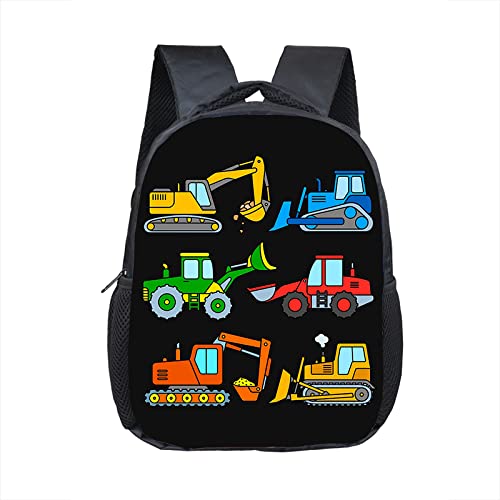 GDPOOTREE Cartoon Bagger Traktor Rucksack Kinder Schultaschen Kinder Kindergarten Tasche Baby Kleinkind Rucksack Jungen Buch Tasche Geschenk A von GDPOOTREE