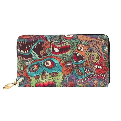 GDSHJKLW Abstrakte Monster-Damen-Geldbörse, Leder, Reißverschluss, Clutch, wasserdicht, Kreditkartenetui mit Handyhalter, Reise-Münzgeldbörse GDSHJKLW Abstrakte Monster-Damen-Geldbörse, Leder, Reißverschluss, Clutch, wasserdicht, Kreditkartenetui mit Handyhalter, Reise-Münzgeldbörse von GDSHJKLW