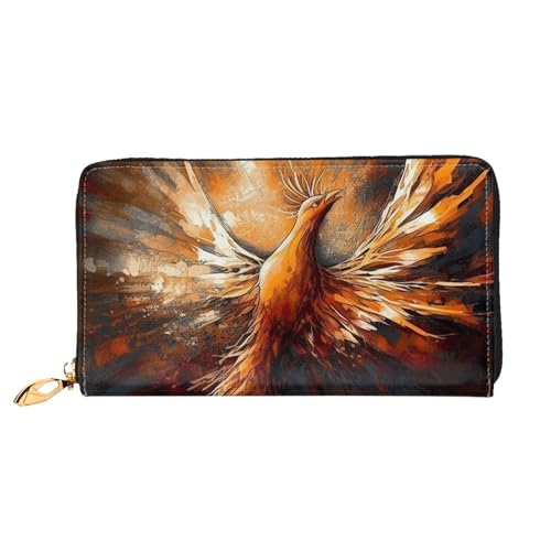 GDSHJKLW Abstrakte Phoenix Damen-Geldbörse, Leder, Reißverschluss, Clutch, wasserdicht, Kreditkartenetui mit Handyhalter, Reise-Münzgeldbörse von GDSHJKLW