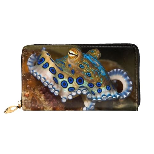GDSHJKLW Blue Ring Octopus Damen-Geldbörse, Leder, Reißverschluss, Clutch, wasserdicht, Kreditkartenetui mit Handyhalter, Reise-Münzgeldbörse GDSHJKLW Blue Ring Octopus Damen-Geldbörse, Leder, Reißverschluss, Clutch, wasserdicht, Kreditkartenetui mit Handyhalter, Reise-Münzgeldbörse von GDSHJKLW