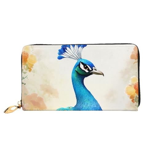 GDSHJKLW Damen-Geldbörse, Cartoon-Design, blauer Pfau, Leder, Reißverschluss, wasserdicht, Kreditkartenetui mit Handyhalter, Reise-Münzgeldbörse GDSHJKLW Damen-Geldbörse, Cartoon-Design, blauer Pfau, Leder, Reißverschluss, wasserdicht, Kreditkartenetui mit Handyhalter, Reise-Münzgeldbörse von GDSHJKLW
