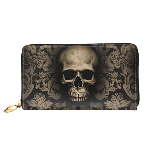 GDSHJKLW Damen-Geldbörse, Gothic-Totenkopf-Design, Leder, Reißverschluss, wasserdicht, Kreditkartenetui mit Handyhalter, Reise-Münzgeldbörse GDSHJKLW Damen-Geldbörse, Gothic-Totenkopf-Design, Leder, Reißverschluss, wasserdicht, Kreditkartenetui mit Handyhalter, Reise-Münzgeldbörse von GDSHJKLW