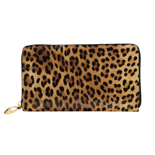 GDSHJKLW Damen-Geldbörse, Leopardenleder, Reißverschluss, wasserdicht, Kreditkartenetui mit Handyhalter, Reise-Münzgeldbörse von GDSHJKLW