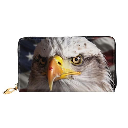 GDSHJKLW Damen-Geldbörse, Motiv: Amerika-Flagge und Adler, Leder, Reißverschluss, wasserdicht, Kreditkartenetui mit Handyhalter, Reise-Münzgeldbörse GDSHJKLW Damen-Geldbörse, Motiv: Amerika-Flagge und Adler, Leder, Reißverschluss, wasserdicht, Kreditkartenetui mit Handyhalter, Reise-Münzgeldbörse von GDSHJKLW