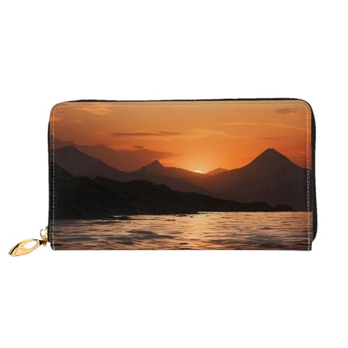 GDSHJKLW Damen-Geldbörse, Motiv: Berg und Wasser bei Sonnenuntergang, Leder, Reißverschluss, wasserdicht, Kreditkartenetui mit Handyhalter, Reise-Münzgeldbörse GDSHJKLW Damen-Geldbörse, Motiv: Berg und Wasser bei Sonnenuntergang, Leder, Reißverschluss, wasserdicht, Kreditkartenetui mit Handyhalter, Reise-Münzgeldbörse von GDSHJKLW