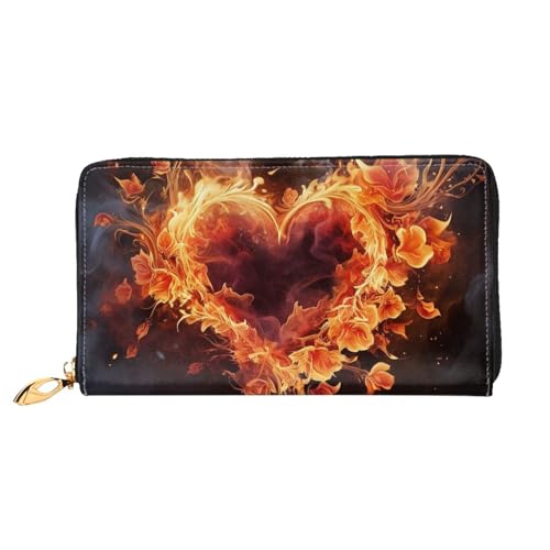 GDSHJKLW Damen-Geldbörse, Motiv: Feuerblumen und Herz, Leder, Reißverschluss, wasserdicht, Kreditkartenetui mit Handyhalter, Reise-Münzgeldbörse GDSHJKLW Damen-Geldbörse, Motiv: Feuerblumen und Herz, Leder, Reißverschluss, wasserdicht, Kreditkartenetui mit Handyhalter, Reise-Münzgeldbörse von GDSHJKLW