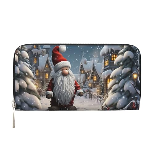 GDSHJKLW Damen-Geldbörse, Weihnachten, Schnee, Reißverschluss, PU-Leder, Handy-Clutch, Kartenhalter, Organizer für Damen, Schwarz, Einheitsgröße, Schwarz , Einheitsgröße von GDSHJKLW