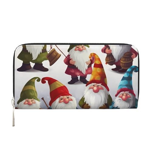 GDSHJKLW Damen-Geldbörse, Weihnachten, lustige Zwerge, Reißverschluss, PU-Leder, Handy-Clutch, Kartenhalter, Organizer für Damen, Schwarz, Einheitsgröße, Schwarz , Einheitsgröße von GDSHJKLW