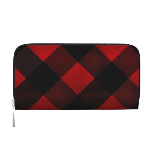 GDSHJKLW Damen-Geldbörse, kariert, rot und schwarz, mit Reißverschluss, PU-Leder, Handy-Clutch, Kartenhalter, Organizer für Damen, Schwarz, Einheitsgröße, Schwarz , Einheitsgröße GDSHJKLW Damen-Geldbörse, kariert, rot und schwarz, mit Reißverschluss, PU-Leder, Handy-Clutch, Kartenhalter, Organizer für Damen, Schwarz, Einheitsgröße, Schwarz , Einheitsgröße von GDSHJKLW