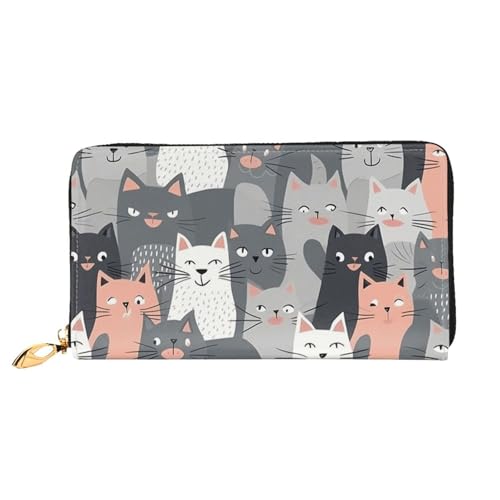 GDSHJKLW Damen-Geldbörse, niedlich, lustig, graues Katzenmuster, Leder, Reißverschluss, Clutch, wasserdicht, Kreditkartenetui mit Handyhalter, Reise-Münzgeldbörse GDSHJKLW Damen-Geldbörse, niedlich, lustig, graues Katzenmuster, Leder, Reißverschluss, Clutch, wasserdicht, Kreditkartenetui mit Handyhalter, Reise-Münzgeldbörse von GDSHJKLW