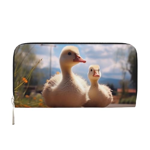 GDSHJKLW Damen-Geldbörse, niedliches Gans, Reißverschluss, PU-Leder, Handy-Clutch, Kartenhalter, Organizer für Damen, Schwarz, Einheitsgröße, Schwarz , Einheitsgröße von GDSHJKLW