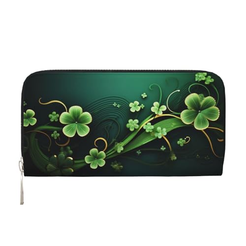 GDSHJKLW Damen-Geldbörse "Happy St. Patrick's Day", mit Reißverschluss, PU-Leder, Handy-Clutch, Kartenhalter, Organizer für Damen, Schwarz, Einheitsgröße, Schwarz , Einheitsgröße von GDSHJKLW
